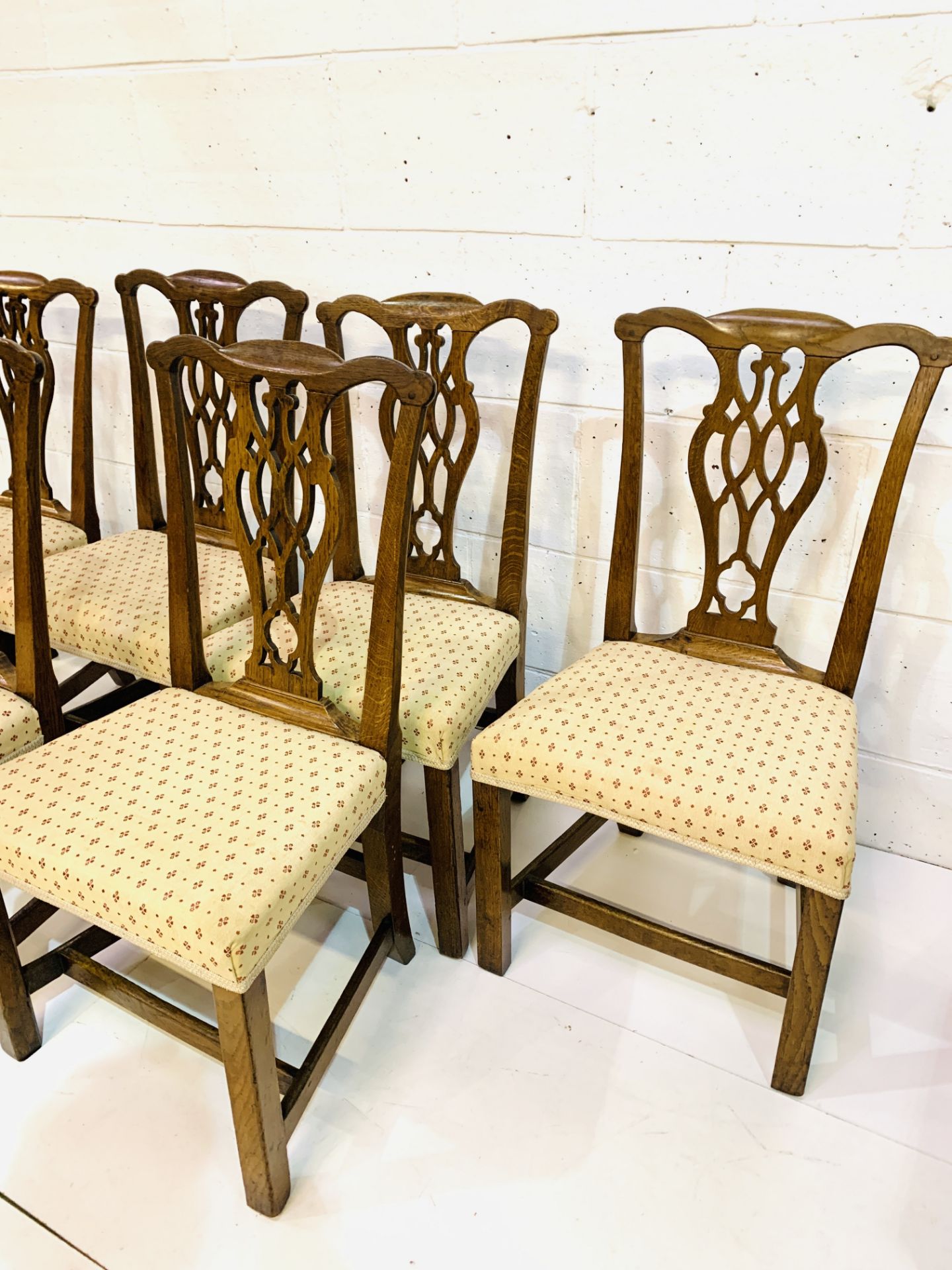 Group of six 19th century mahogany framed Chippendale style chairs - Bild 3 aus 5