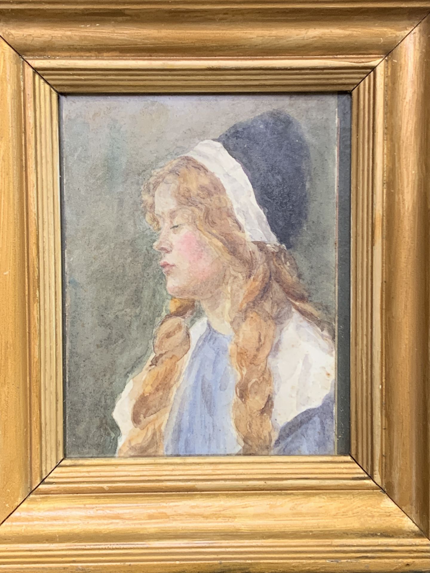 Small gilt framed watercolour of a girl