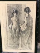 Otto Goetze (1868-1931) Framed and glazed signed etching of a female nude, original signature
