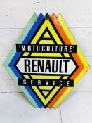 Double sided enamel sign "Renault Motoculture Service"