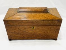 Mahogany sarcophagus tea caddy