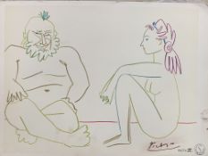 Unframed, hand signed and dated coloured lithograph by Pablo Picasso