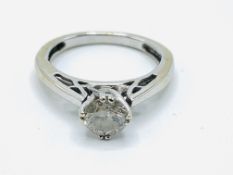 18ct white gold solitaire diamond ring