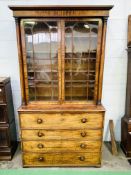 Victorian mahogany secretaire bookcase