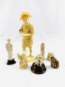 Collection of ivory figures
