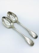 Two sterling silver serving spoons