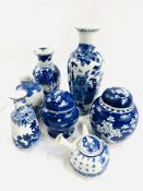 Collection of Oriental blue and white china