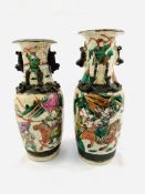 Two 19th century crackle glazed vases