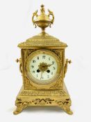 Japy Freres and Co gilt cased pendulum mantel clock