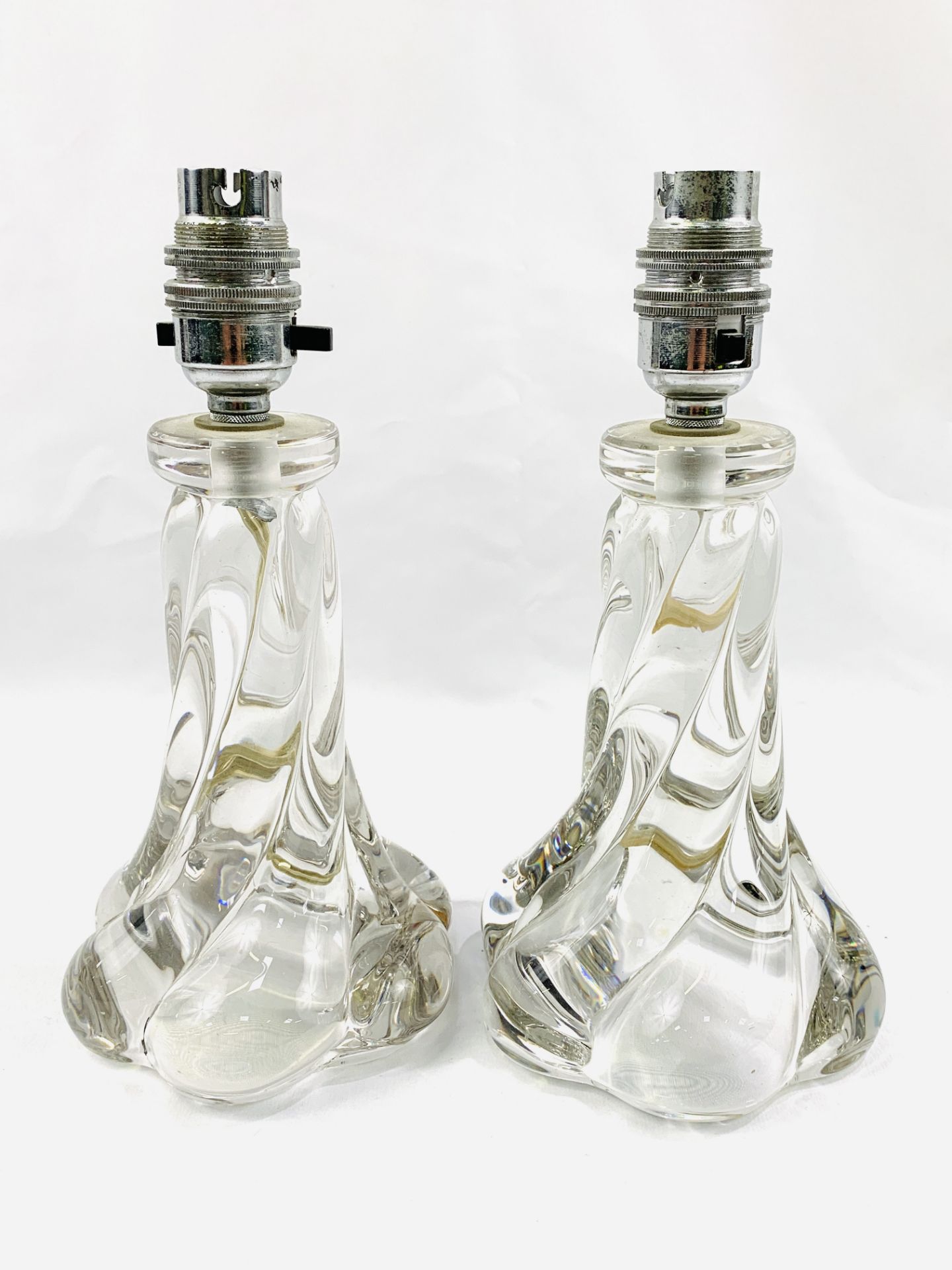 Pair of 1950's French glass table lamps - Image 3 of 3