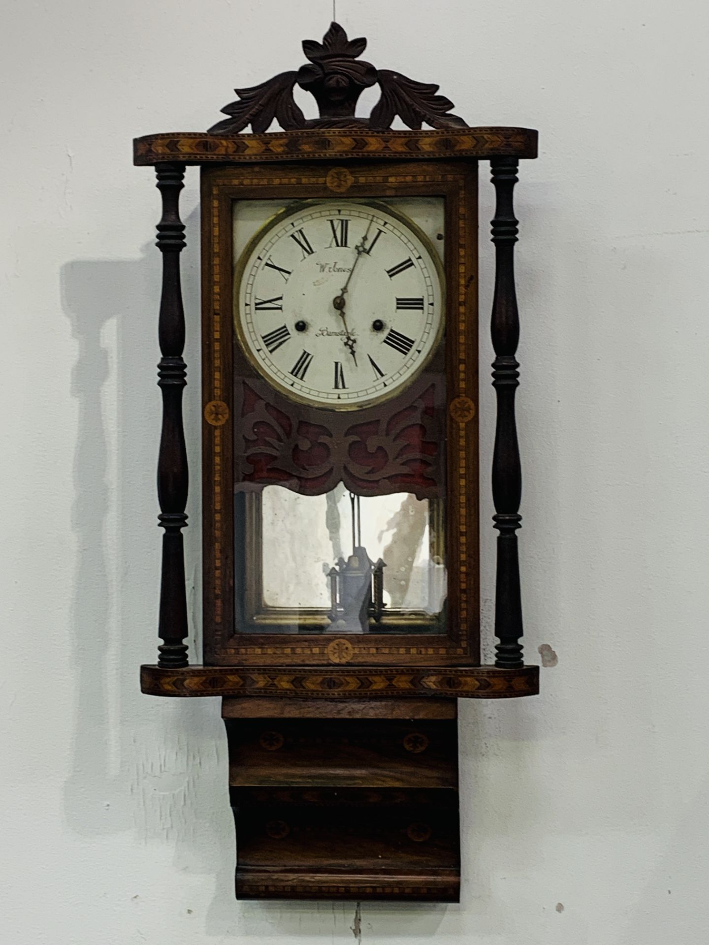 Inlaid mahogany pendulum wall clock - Bild 2 aus 5