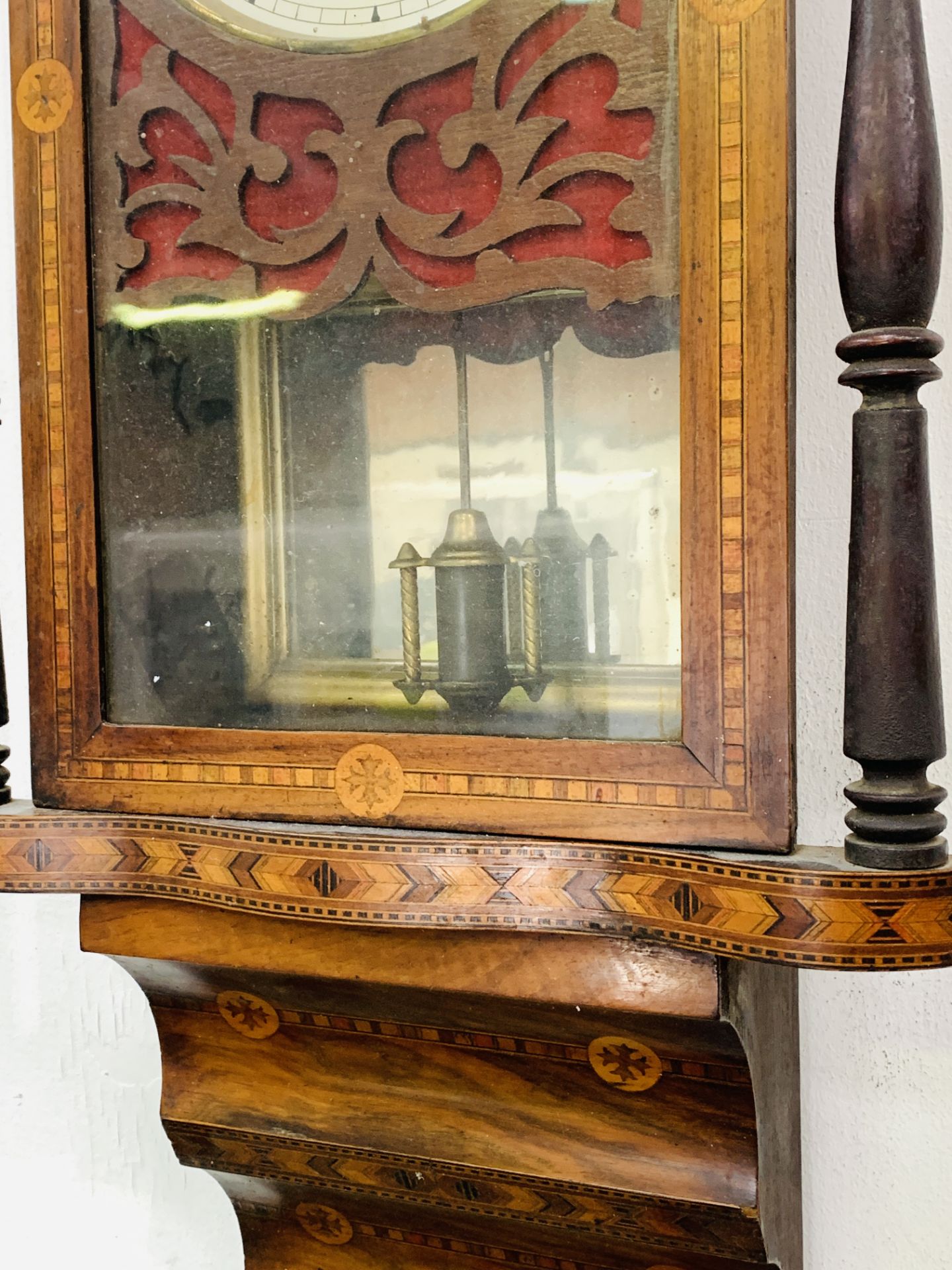 Inlaid mahogany pendulum wall clock - Bild 4 aus 5