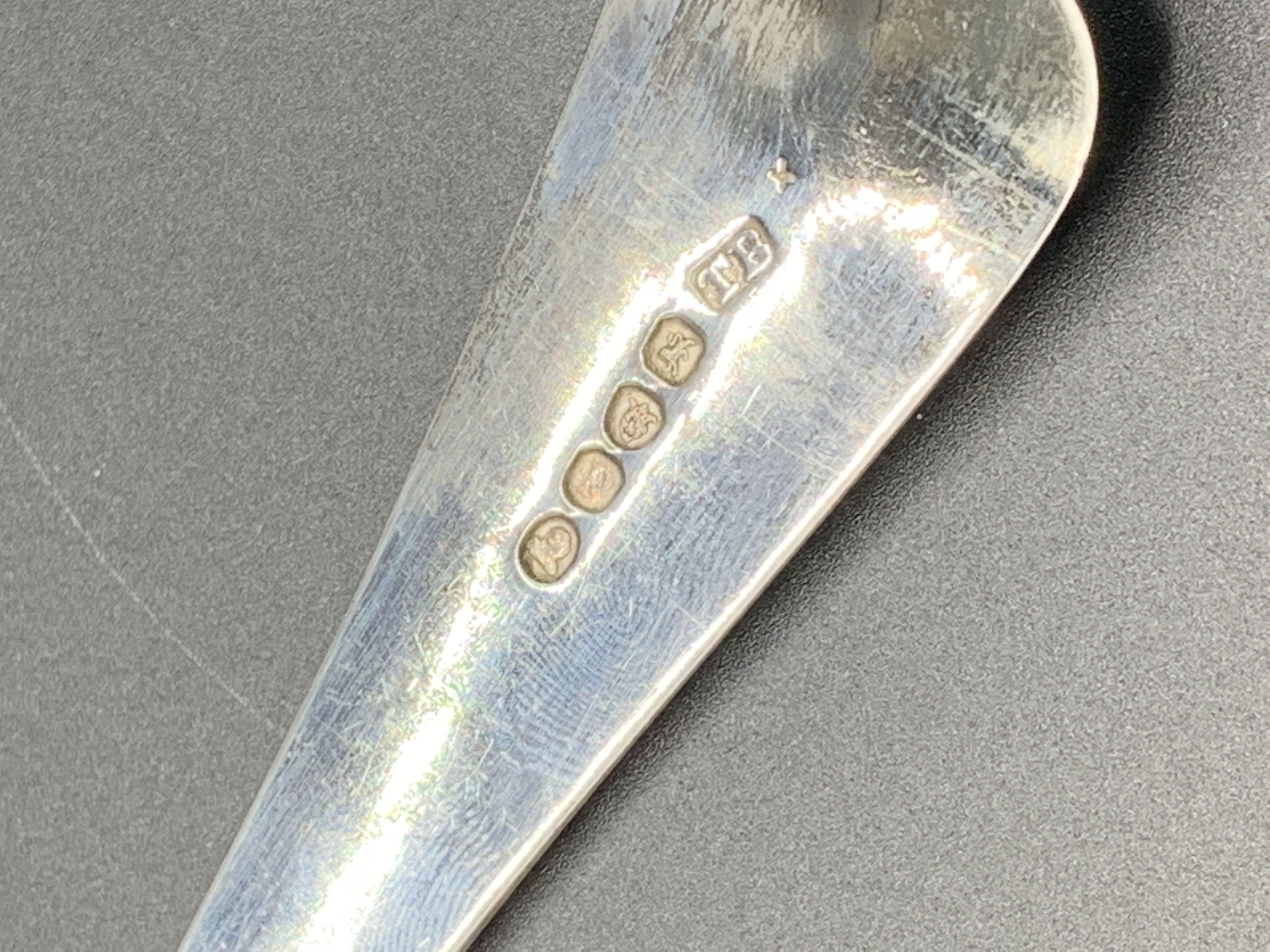 Two Georgian silver serving spoons - Image 4 of 4