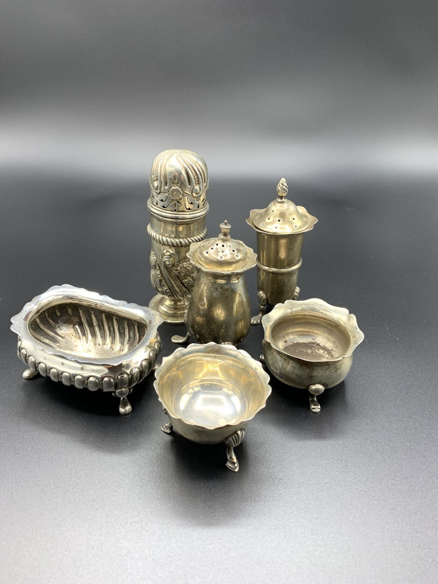 Collection of hallmarked silver cruets - Bild 5 aus 8