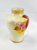 Royal Worcester vase hand-painted with blackberries by J Blake