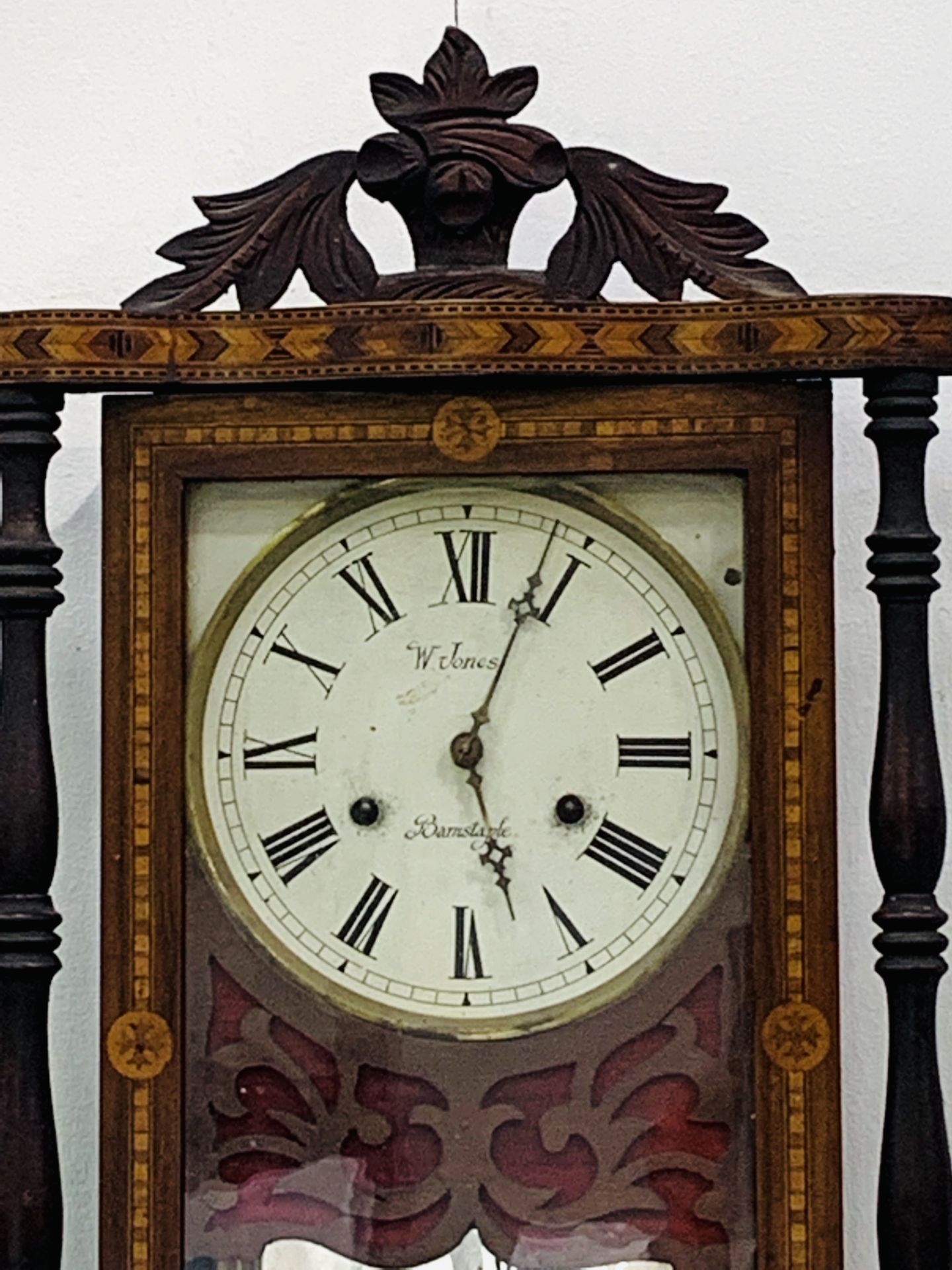 Inlaid mahogany pendulum wall clock - Bild 5 aus 5