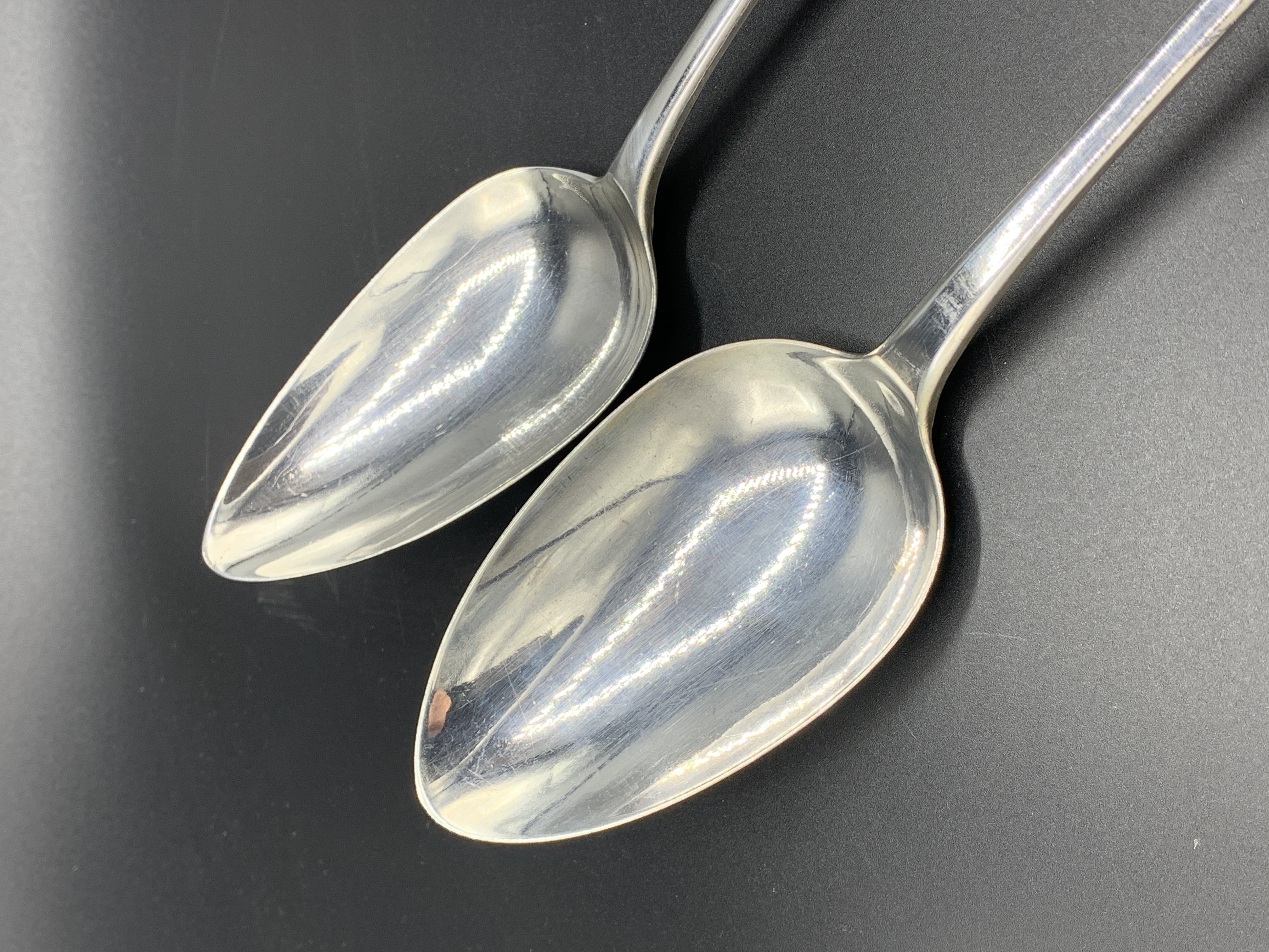 Two Georgian silver serving spoons - Image 2 of 4