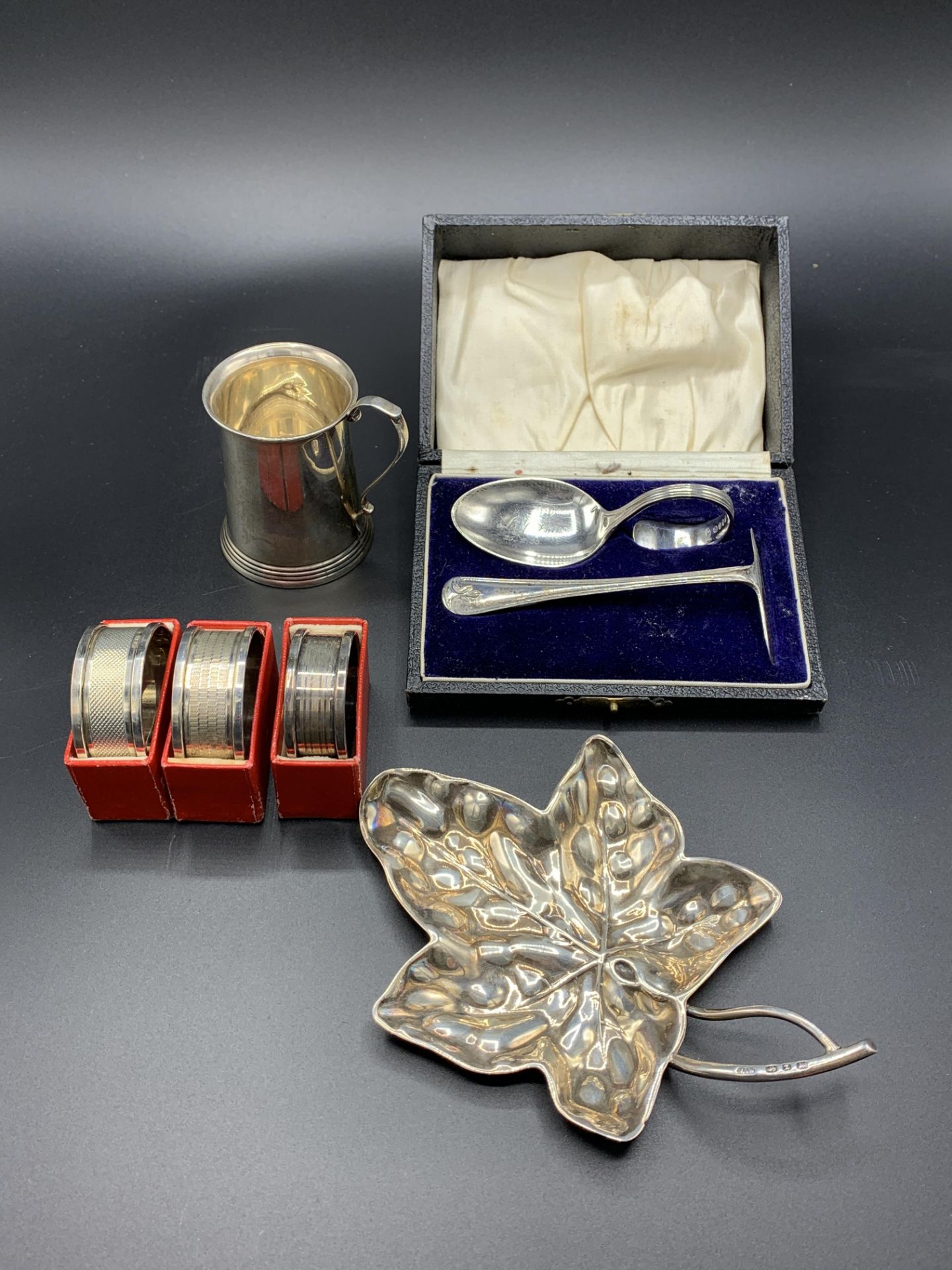 A collection of silver items