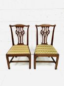 Pair of Georgian mahogany dining chairs