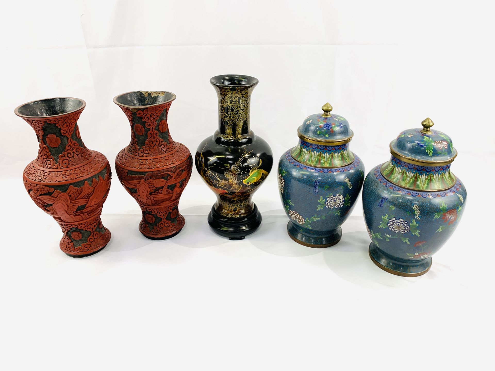 Five vases