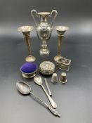 A collection of hallmarked silver