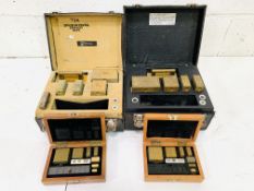 Two boxed set of brass measures 1-7lbs