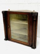 Mahogany corner wall mounted display cabinet