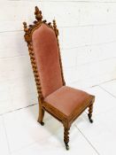 Oak framed high back hall chair