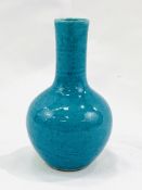 19th Century Oriental turquoise bottleneck vase