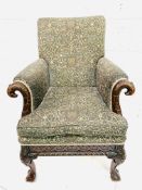 Victorian Chippendale style carved armchair