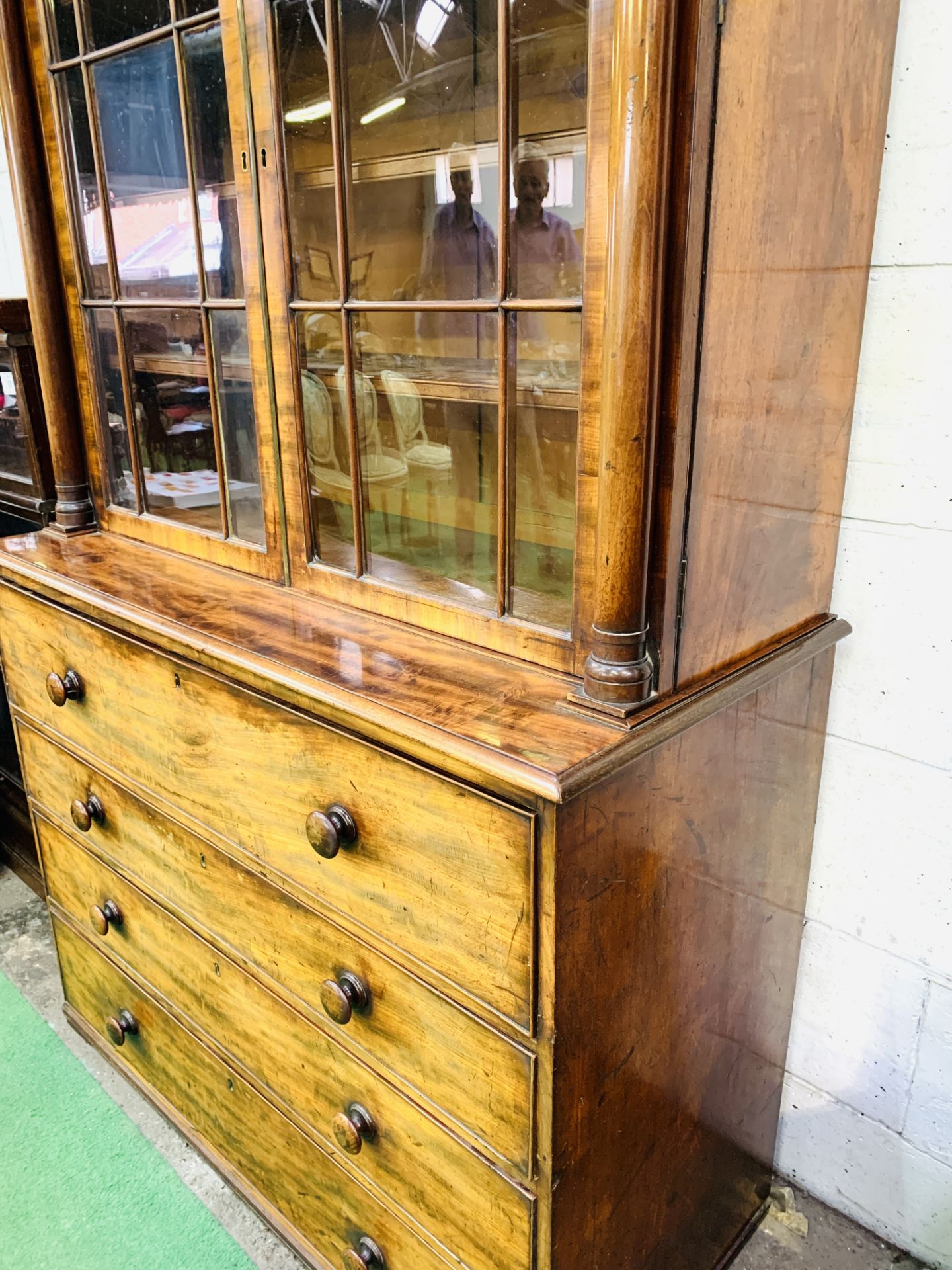 Victorian mahogany secretaire bookcase - Bild 4 aus 11