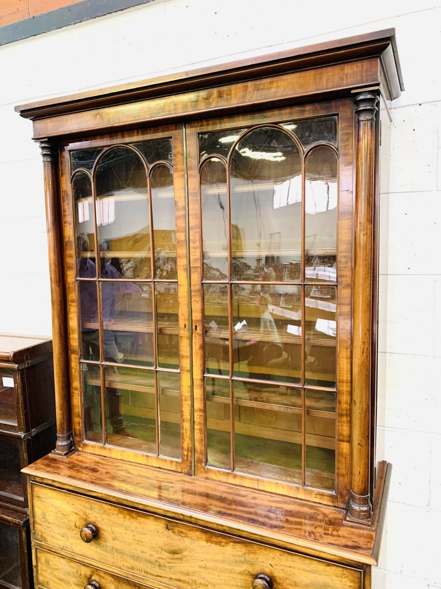 Victorian mahogany secretaire bookcase - Bild 2 aus 11