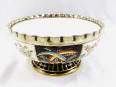 Wedgwood gilt decorated bowl with silver plate scalloped rim
