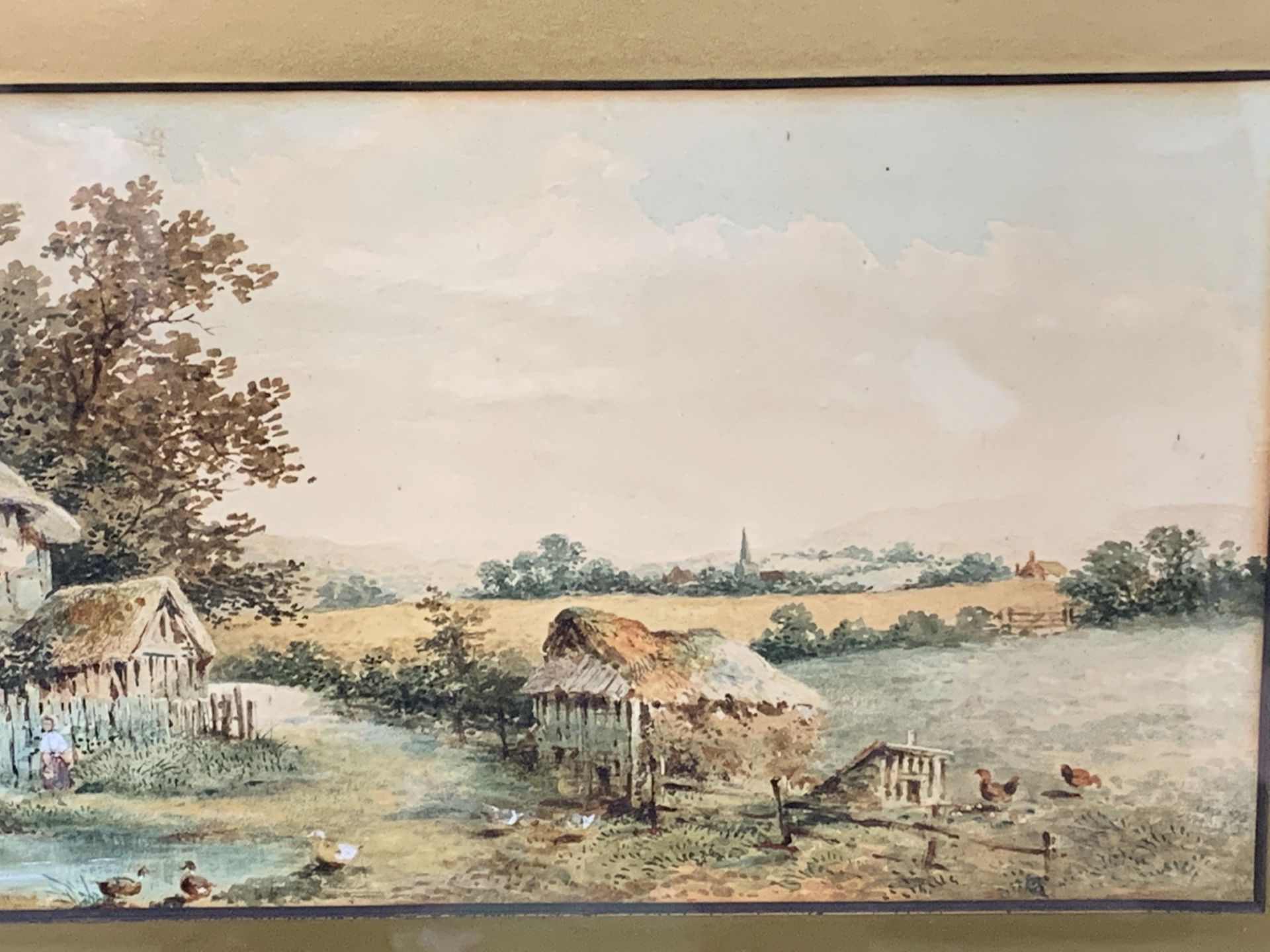 Pair of framed and glazed watercolour landscapes signed C White - Bild 3 aus 7