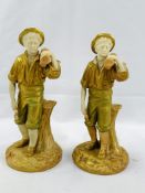 Two 19th Century Royal Worcester figurines "The Woodman"