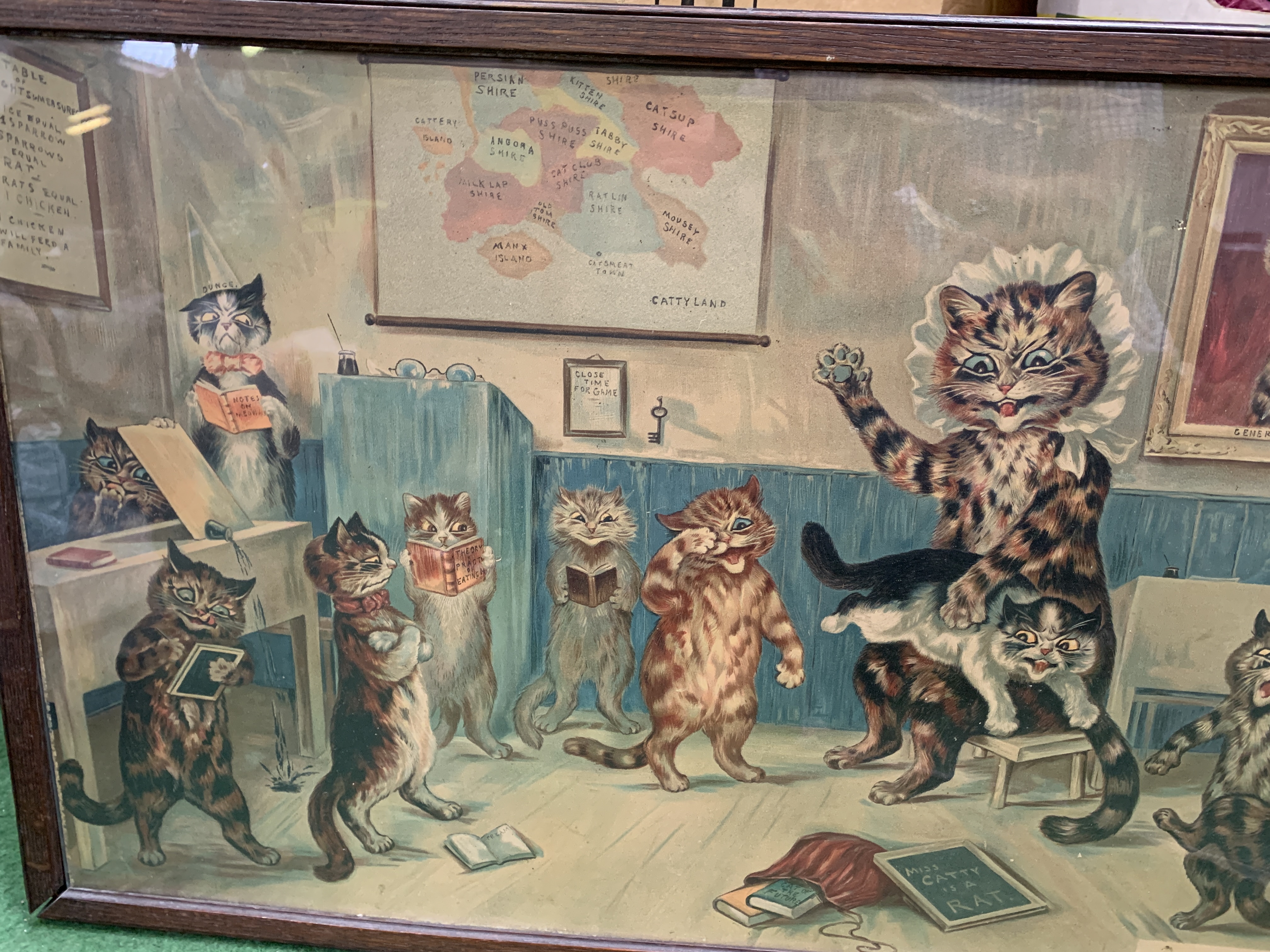 Framed and glazed Louis Wain print "The Naughty Puss" - Image 2 of 4