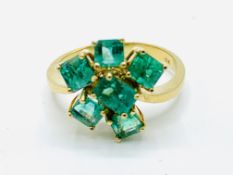 18ct yellow gold and emerald ring