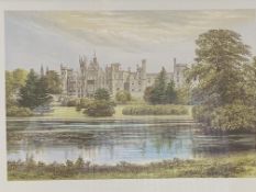 Set of five framed and glazed prints of well-known Country Houses