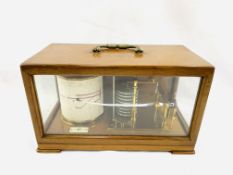 Barograph in a hinged glass and mahogany case by Short and Mason Ltd of London