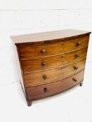 19th century bow fronted chest of drawers