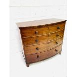 19th century bow fronted chest of drawers