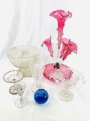 Collection of glassware, some Victorian