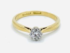 18ct gold and diamond solitaire ring