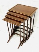 Mahogany nest of four occasional tables