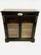 Victorian ebonised display cabinet