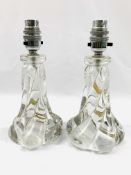 Pair of 1950's French glass table lamps