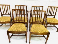 Group of six Georgian style mahogany dining chairs