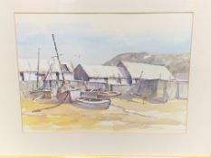 Framed and glazed watercolor signed by Gerry Kinch