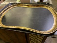 Two large Victorian papier mache tray