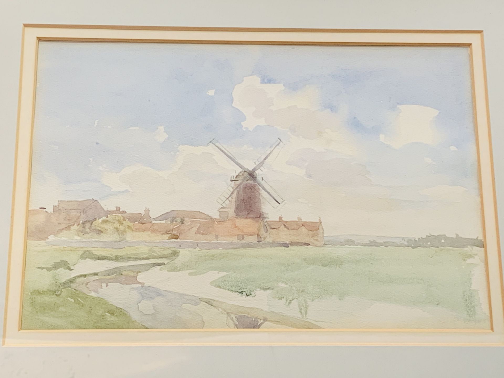 Five framed and glazed watercolours, 2 written on reverse by Ronald Gray - Image 5 of 6